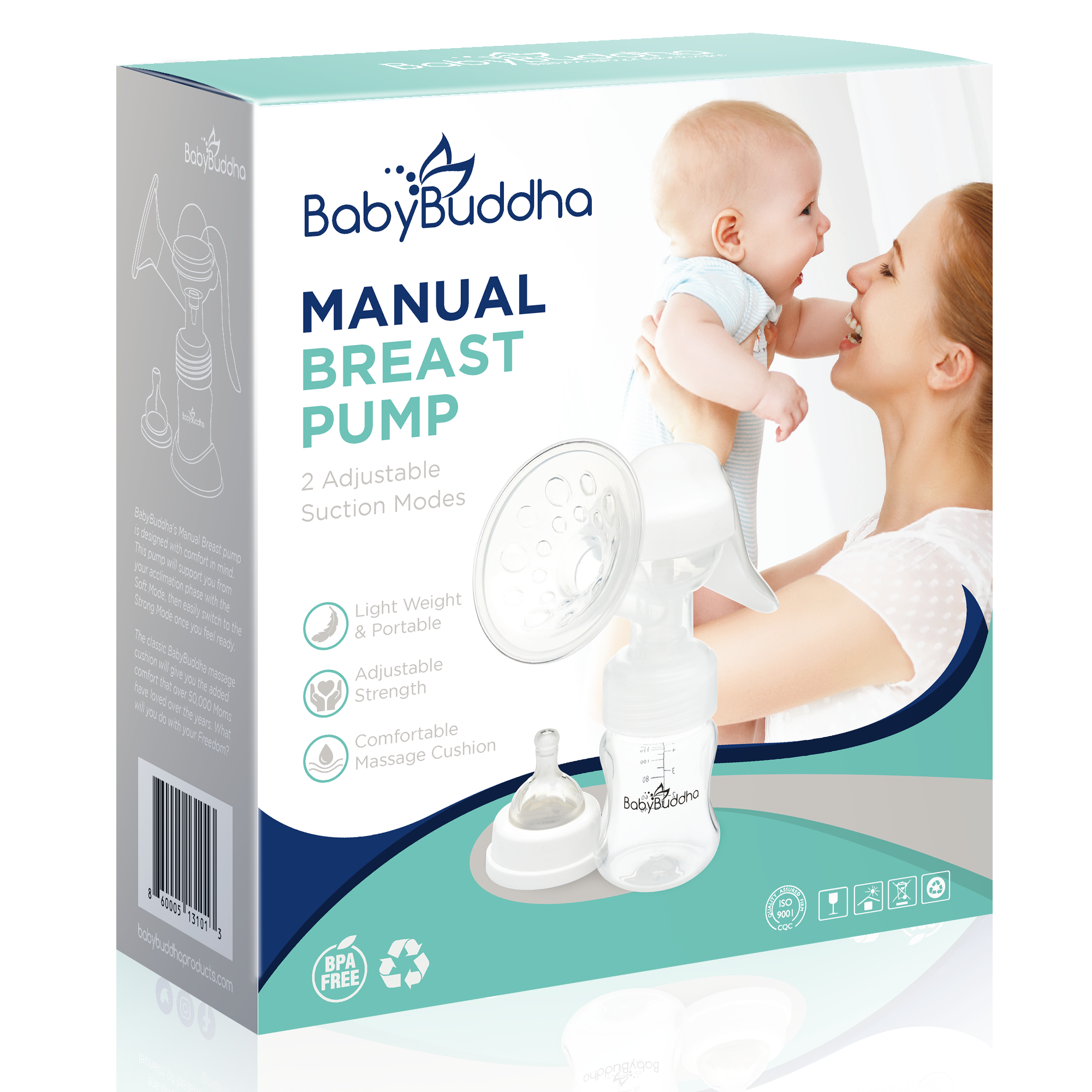 bonoch Manual Breast Pump, Adjustable Suction Silicone Hand Pump