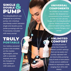 BabyBuddha® Single or Double Portable Breast Pump